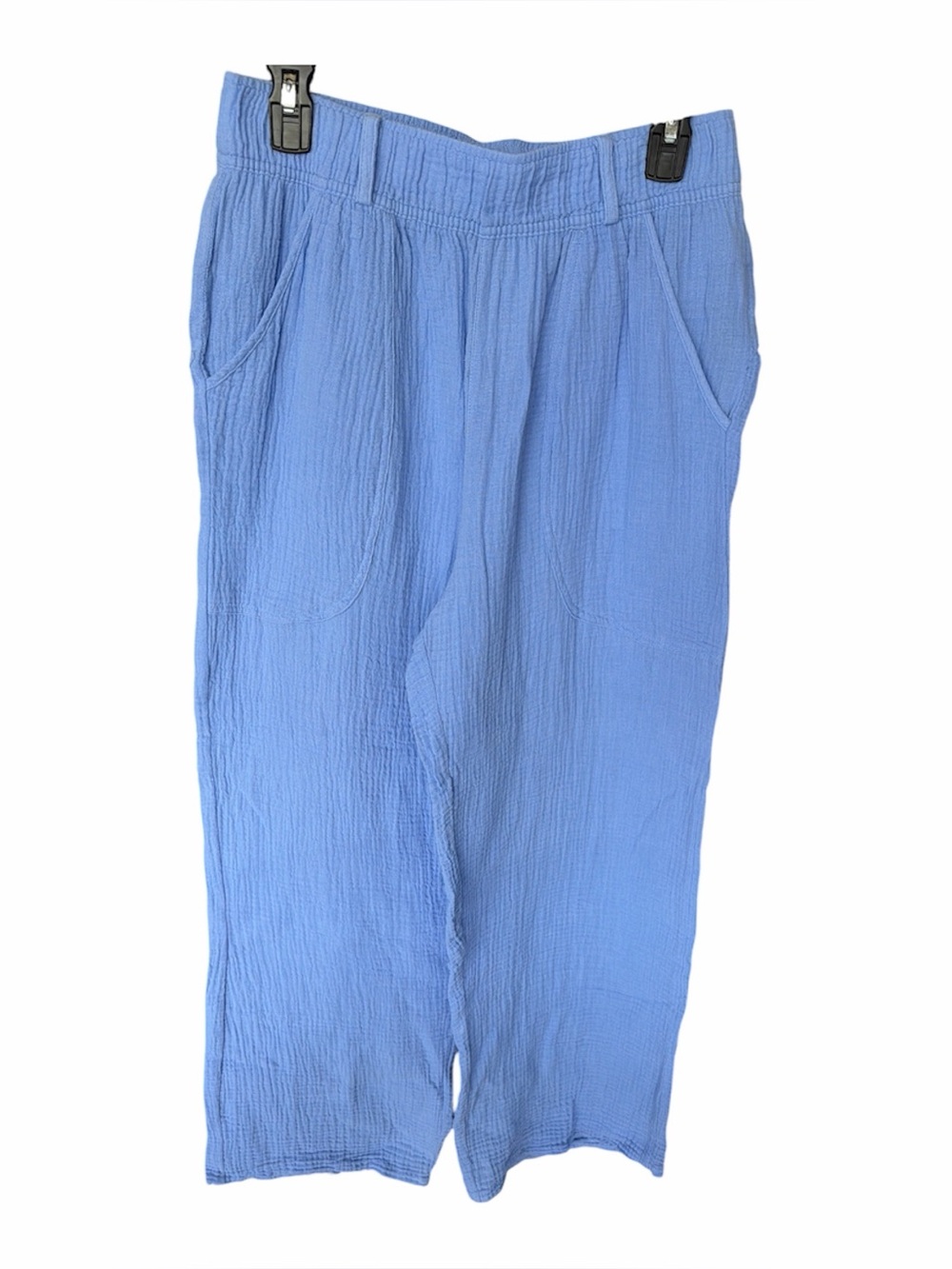 DEJA BLEU PREMIUM Cornflower Blue Wide Leg Gauze Pants size large